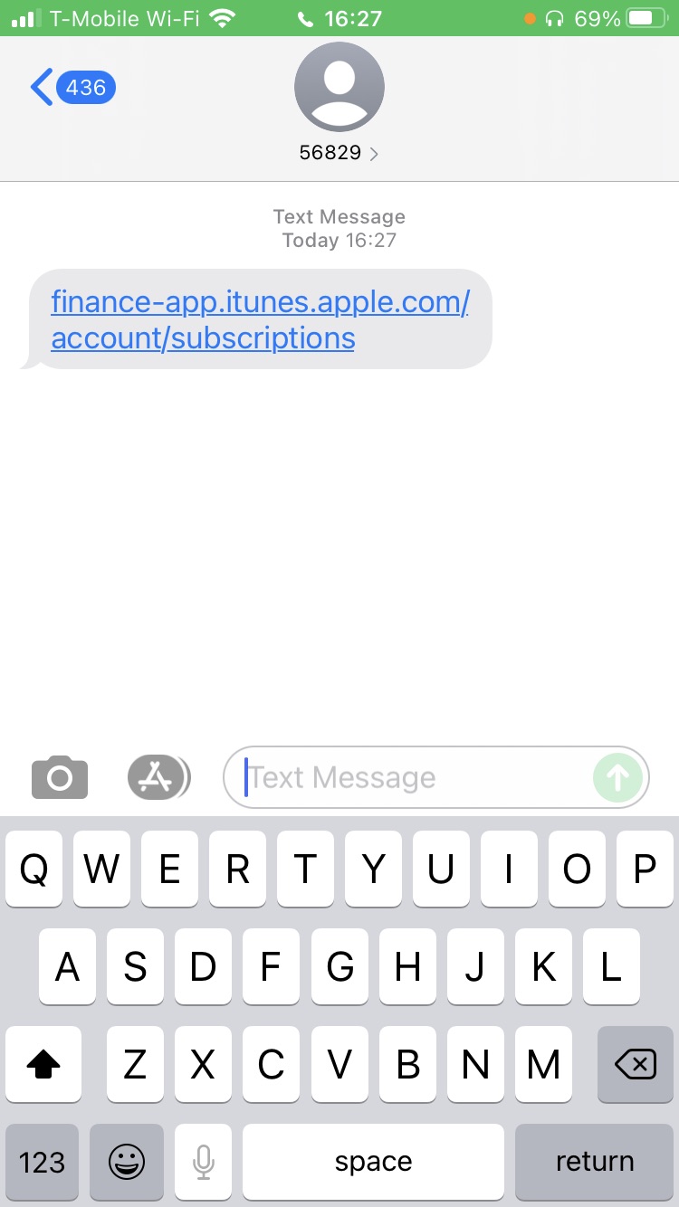 Short Code iTunes text messaging